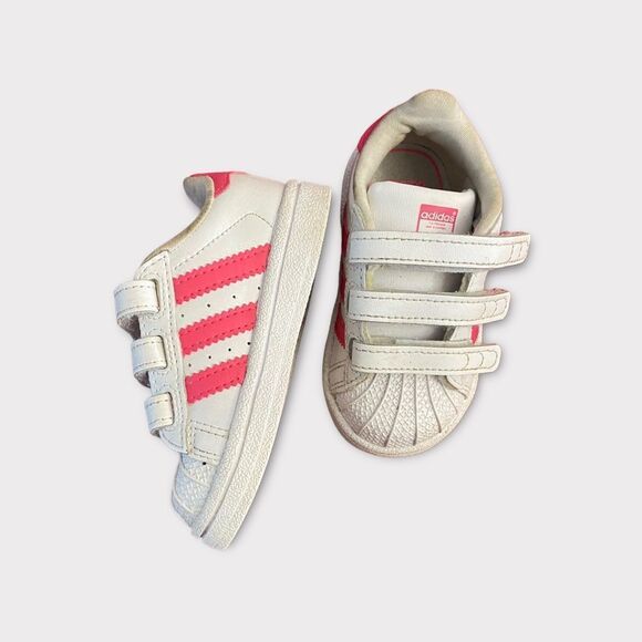 ADIDAS | Baby Girl White and Pink Sneakers - Picture 1 of 6